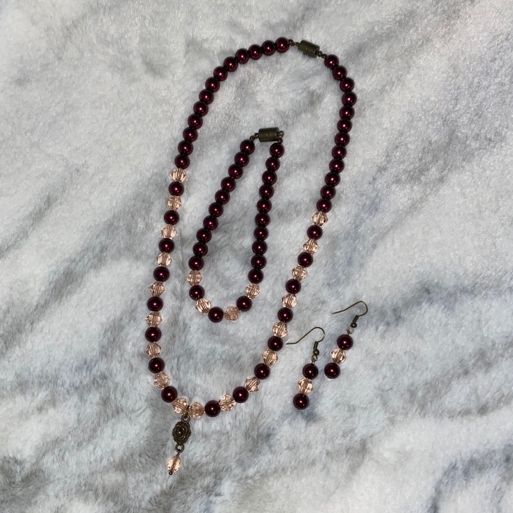 Homemade Necklace, Bracelet, and Earrings Set